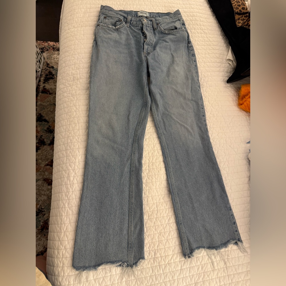 Agolde Blue Straight Leg Jeans Classic Style